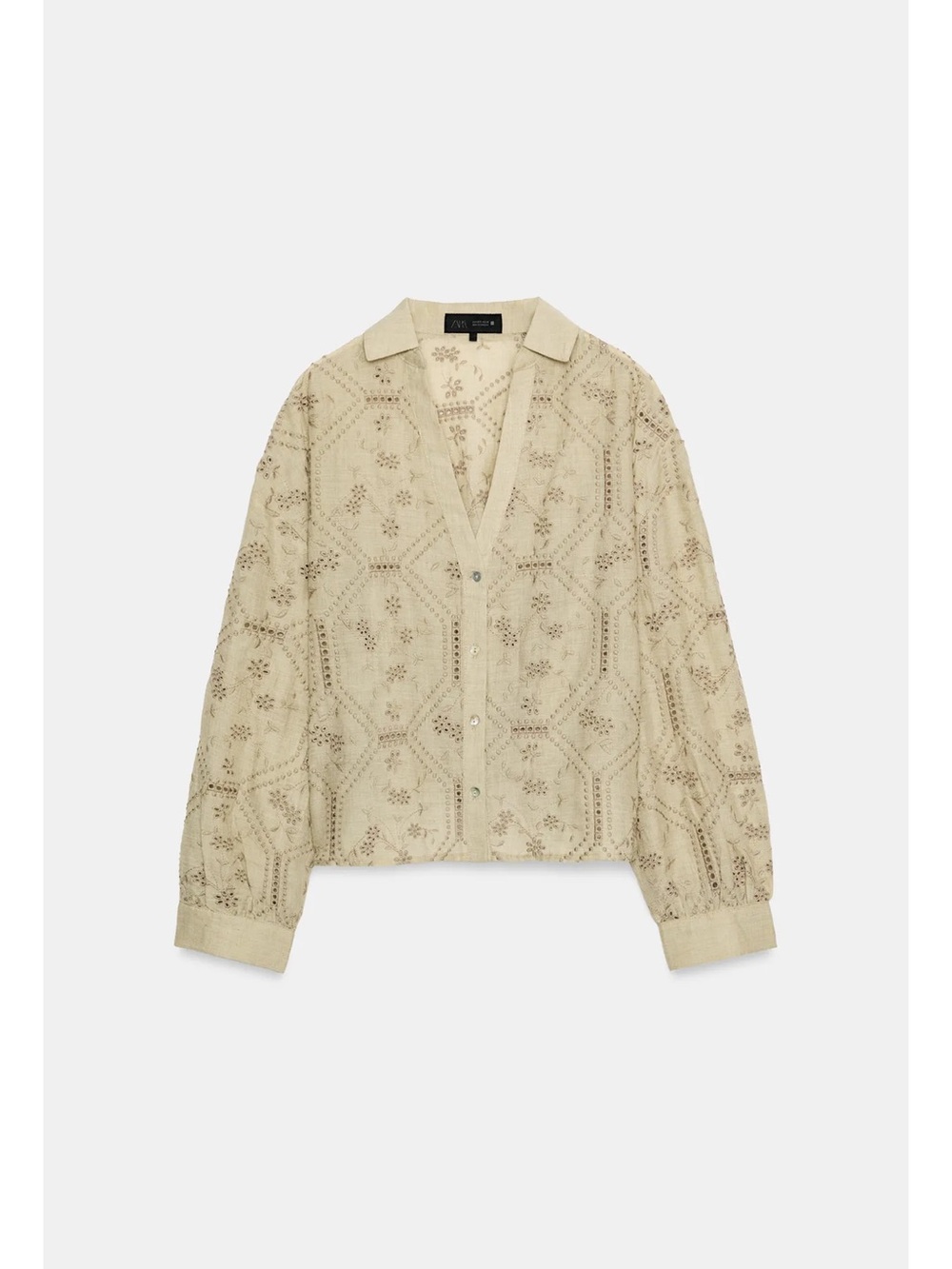 Zara Embroidered Eyelet Blouse
